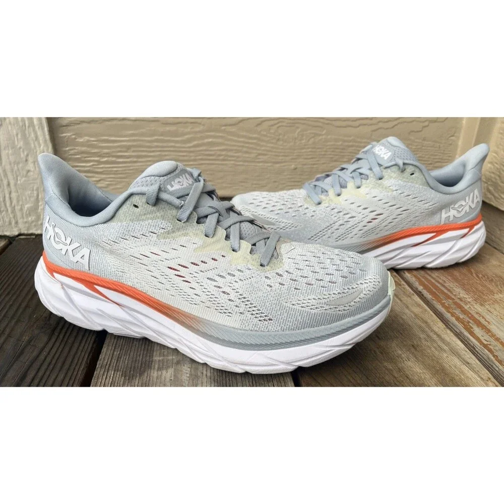 Hoka One One Clifton 8 Women’s 9.5B Running Shoes Blue Fog/Plein Air